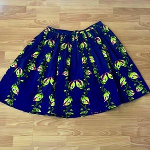 Pinup Couture Navy and Lemon Midi Skirt